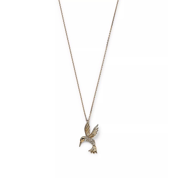 Jewelry - Diamond Hummingbird Pendant Necklace in 14K Yellow Gold, 0.09 ct. t.w.